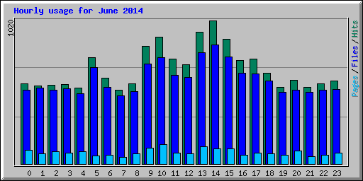 Hourly usage for June 2014