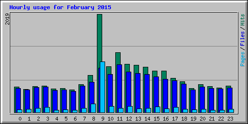 Hourly usage for February 2015