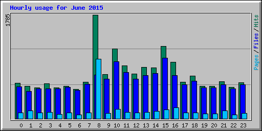 Hourly usage for June 2015