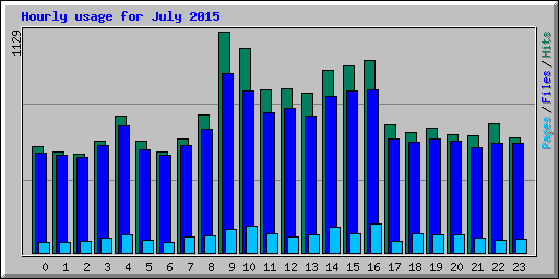 Hourly usage for July 2015