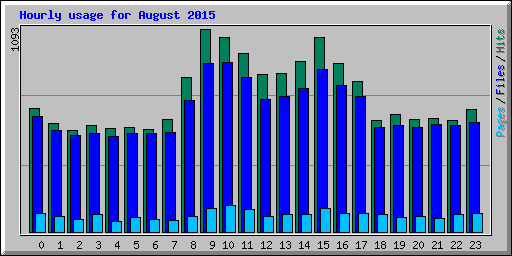 Hourly usage for August 2015