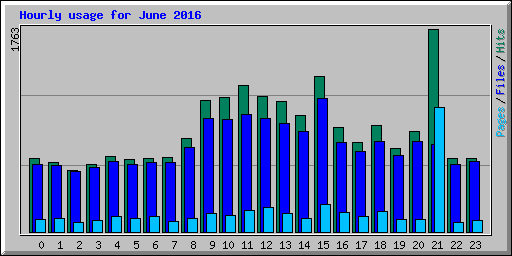 Hourly usage for June 2016