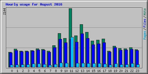 Hourly usage for August 2016