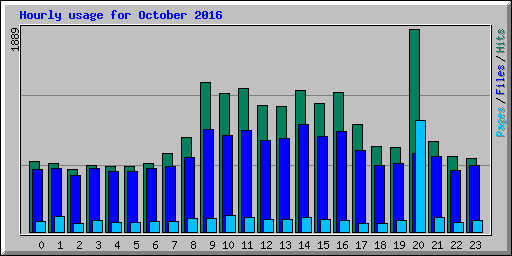 Hourly usage for October 2016