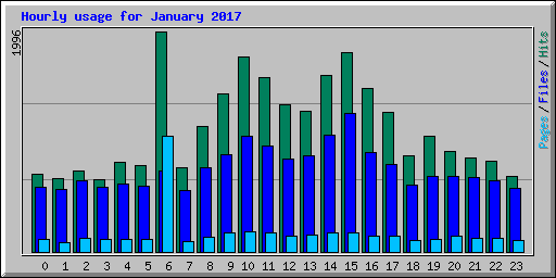 Hourly usage for January 2017