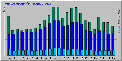 Hourly usage for August 2017