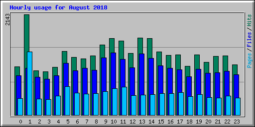 Hourly usage for August 2018